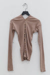 BASERANGE Taffeta cardigan TOTVC-RC-AU23 dehydrated beige